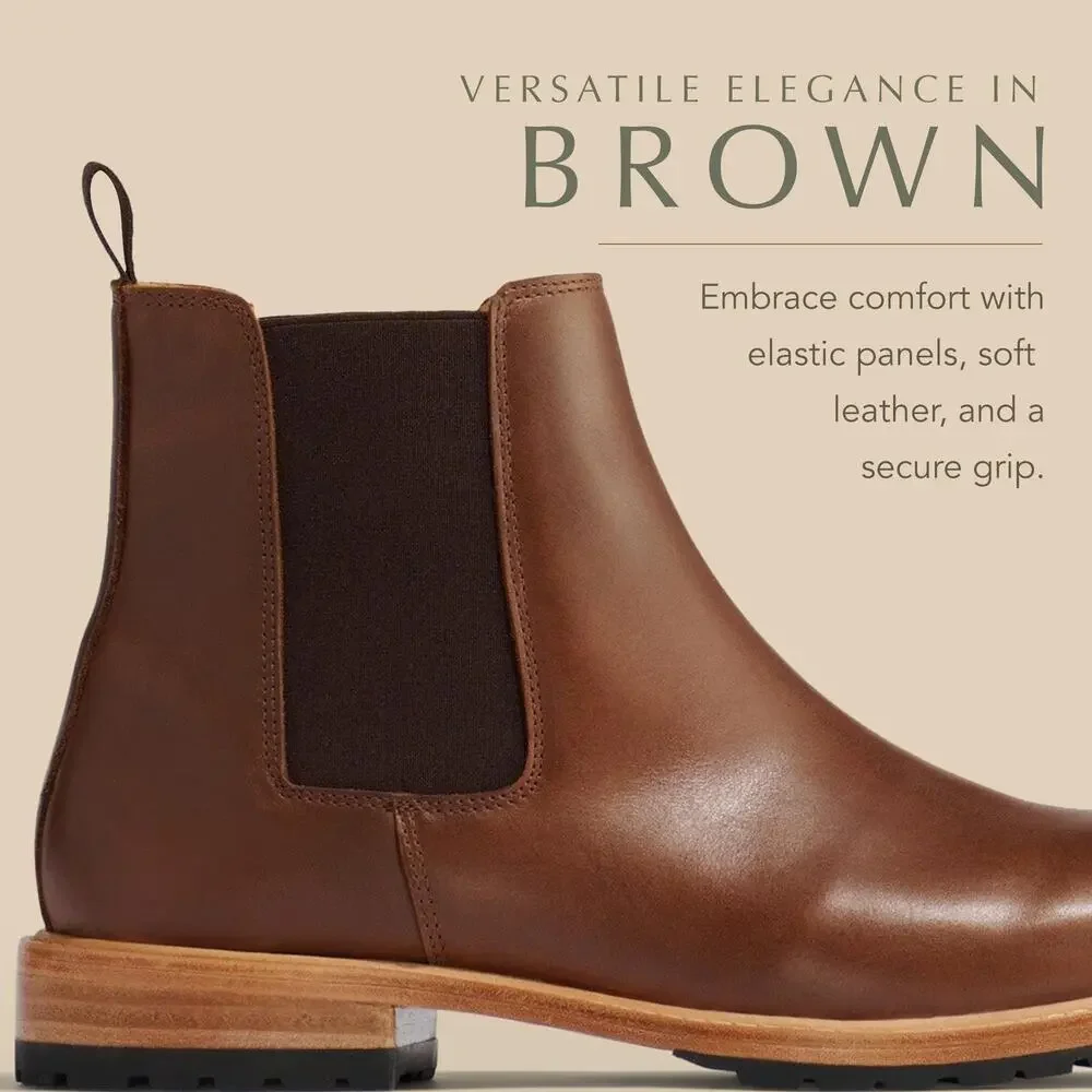 NISOLO MEN'S MARCO EVERYDAY CHELSEA BOOTS, BROWN, 9.5